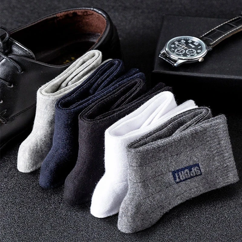 2024 New Men Socks Cotton Breathable High Quality Autumn Winter Black Socks Deodorant Business Men\'s Dress Socks Gift Size 39-45