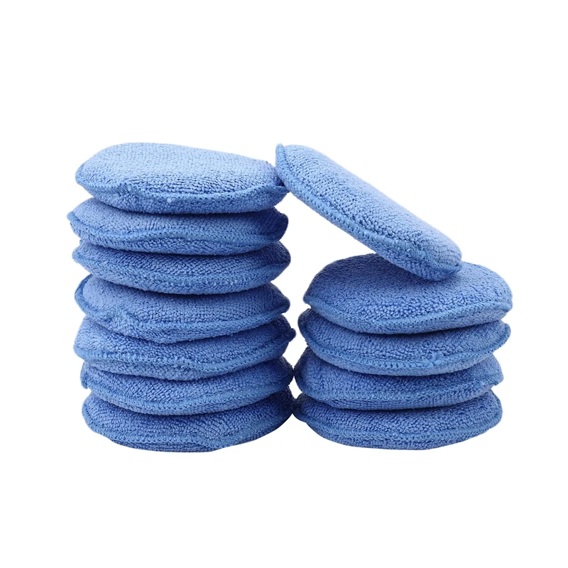 

Microfiber Wax Applicator 12Pcs Car Cleaning Polish Wax Foam Sponge Polishing Sponge, Blue