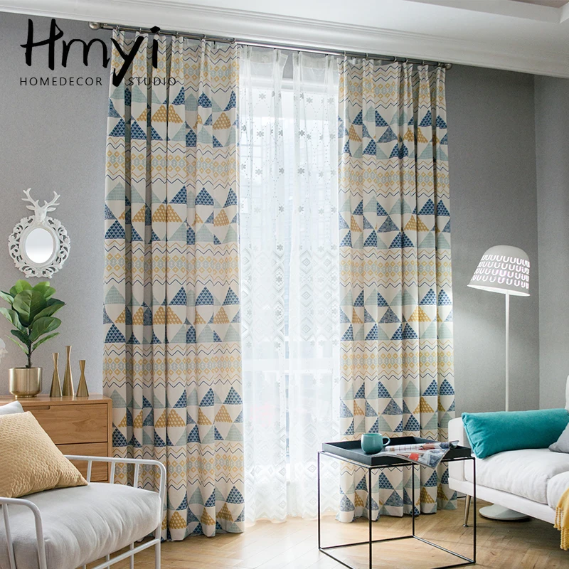 Modern Triangle Blackout Curtains For Living Room Children Kids Bedroom Window Modern Curtains Drapes Tende Rideau Cortina