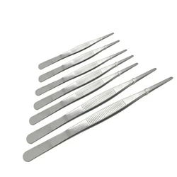 Stainless Steel Tweezers 430 Precision CR Anti-iodine Long Forceps 12.5cm-30cm Straight Head Elbow Thicken Medical Tools