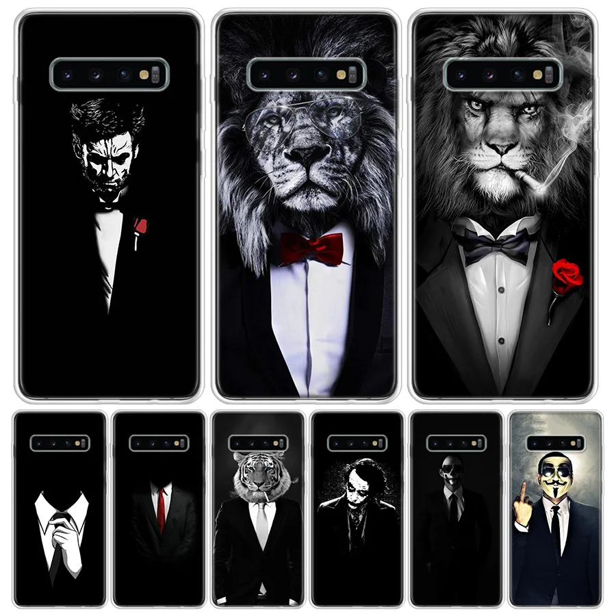 Man Suit Shirt Tie Soft Soft Phone Case for Samsung Galaxy A51 A71 A41 A31 A21S A11 A10 A20E A30 A40 A50 A70 A6 A7 A8 A9 Plus +