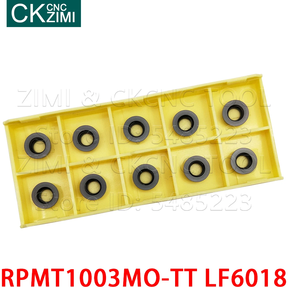 RPMT RPMT1003MO-TT LF6018 초경 인서트 금속 선반 절삭 공구 외부 원형 밀링 인서트 CNC 선반 절단기 공구