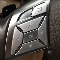 For Mercedes Benz A B C E CLA GLK Class W204 W176 W246 W212 Car Accessories ABS Chrome Steering Wheel Button Stickers Cover Trim