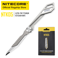 Nitecore NTK05 TC4 Tiny Titanium Mini Keychain Knife Lightweight CNC Portable EDC Folding Knife for Backpack Pendant Outdoor