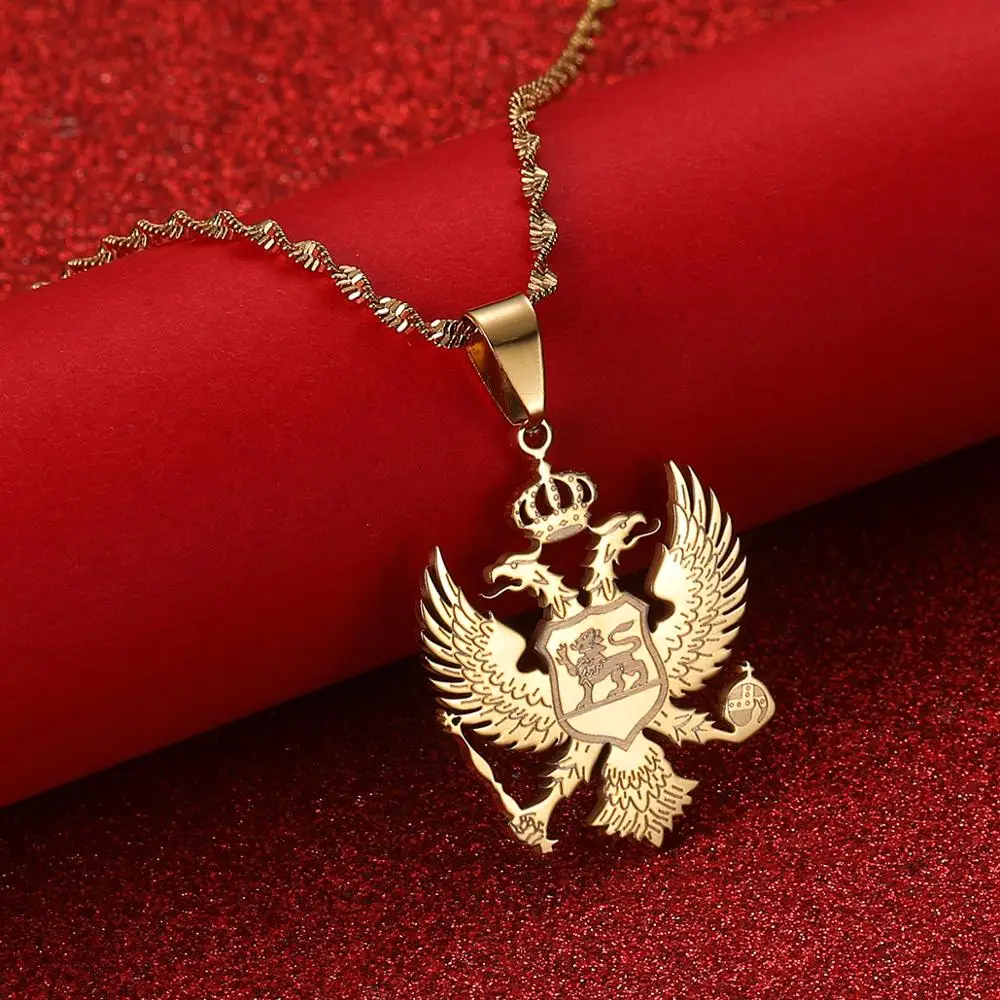 Montenegro Pendant Necklaces for Women Girls Montenegro Eagle Jewelry Stainless Steel