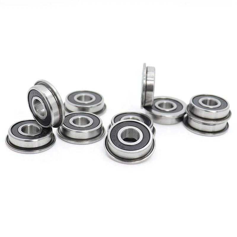 10Pcs F695-2RS Bearing 5X13X4mm Flanged Miniature Deep Groove Ball Bearings F695RS for VORON Mobius 2/3 3D Printer