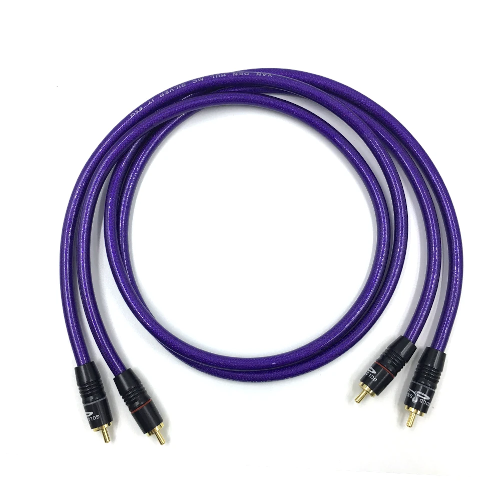 Hi-end Stereo Pair RCA Cable High-performance Hi-Fi Audio 2rca to 2rca Interconnect Cable with Gold plated RCA plug