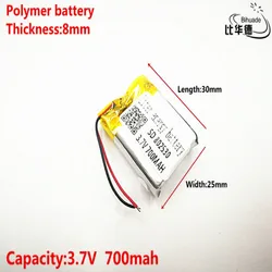 Dobra jakość 3,7 V, 700 mAH, 802530   Polimerowy akumulator litowo-jonowy / litowo-jonowy do zabawek, POWER BANK, GPS, mp3, mp4