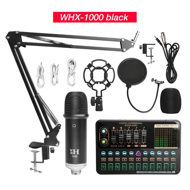 V10XPro كارت الصوت استوديو خلاط الغناء الحد من الضوضاء ميكروفون صوت BM800 البث المباشر الهاتف الكمبيوتر سجل V10X برو