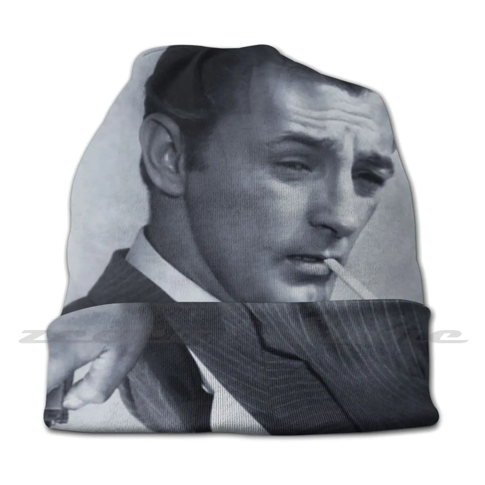 Robert Mitchum-Lit Knit Hat Elastic Soft Personalized Pattern Present Cap Robert Mitchum Robert Mitchum Smoking Cigarette Actor