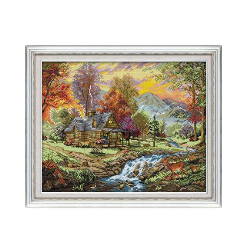 Clear stock Holiday Villa cross stitch kit animal18ct 14ct 11ct count print stitching embroidery DIY handmade needlework