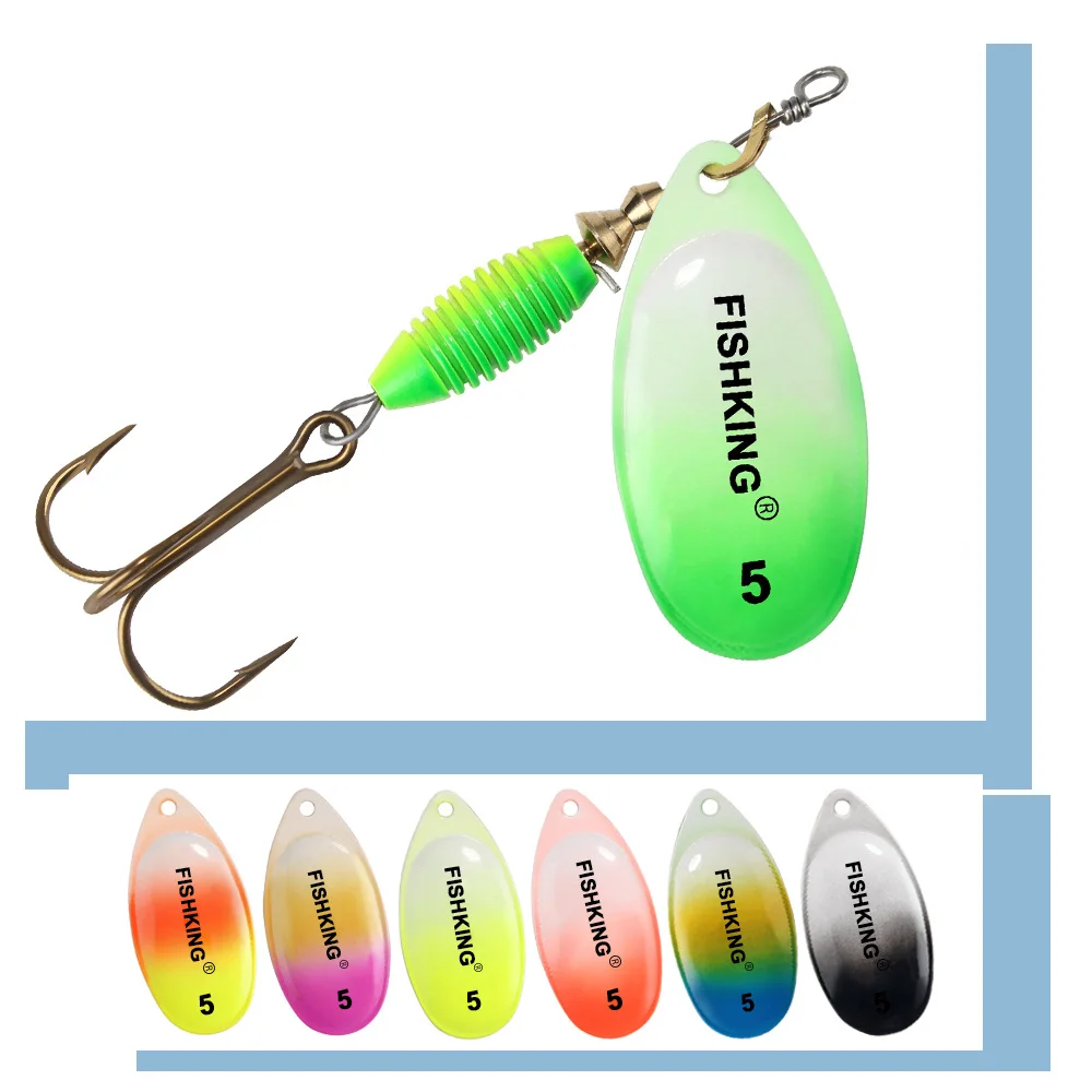 FISH KING New Metal Fishing Lure 4g 4.8g 7g 10g 14g Spinner Bait High Quality Hard Baits Treble Hook Fishing Tackle For Pike