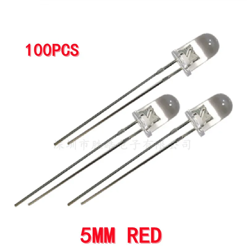 100 Cái/lốc Trong Suốt Tròn 5Mm Siêu Sáng Nước Rõ Ràng Xanh Đỏ Trắng Vàng Xanh Dương Sáng Bóng Đèn LED LED Phát Sáng f5