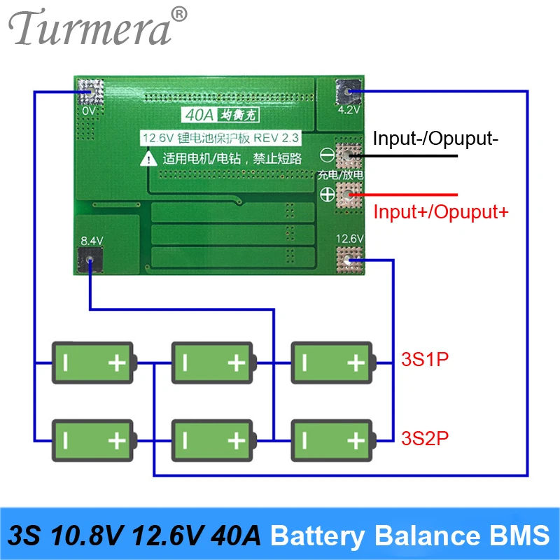 Balance BMS 3S 40A bateria litowa 18650 21700 26650 płyta ochronna 10.8V 12.6V dla wiertło do wkrętarki i reflektor użyj Turmera