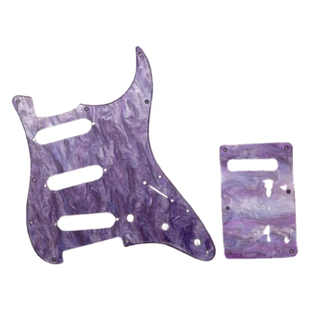 Set of 11 Hole SSS Abalone Shell Pickguard for Strat Guitar Pickguard ST Back Plate with Screws for Electric Guitar Accessories