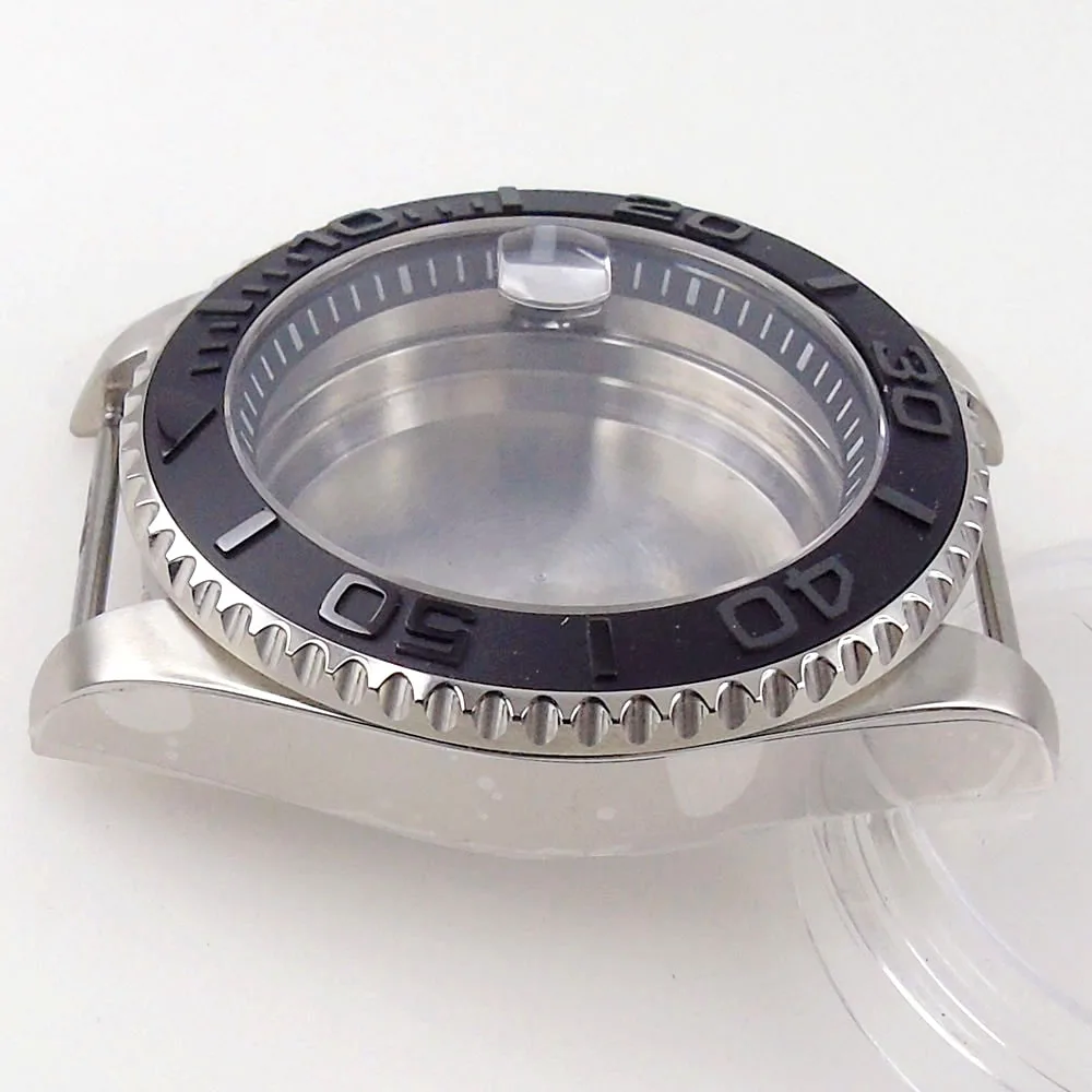 40mm 316L Sapphire Crystal Watch Case Accessories for NH35 NH36 NH34 NH38 ETA 2824 PT5000 ST2130 10BAR White Black Chapter Ring