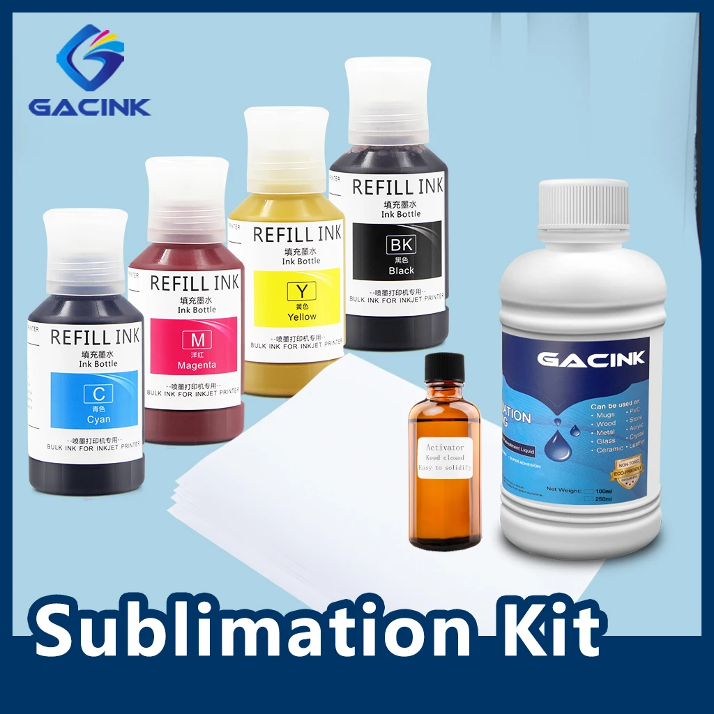 Sublimation Ink Kit With Coating A4 Paper For Mug Cup Glass T-shirt For Epson L3110 L3150 L3210 L3250 L5190 ET-2700 ET-2750