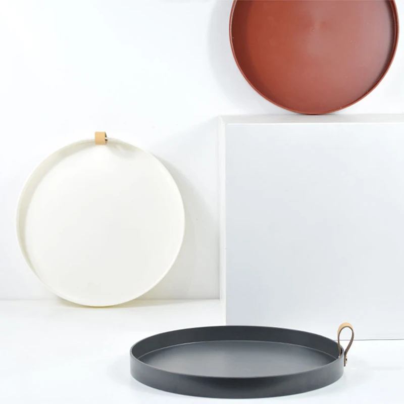 5 Colors Round Storage Tray Bedroom Table Portable Cosmetics Jewelry Sundries Organizer Round Jewelry Tray Ring Trays Storage
