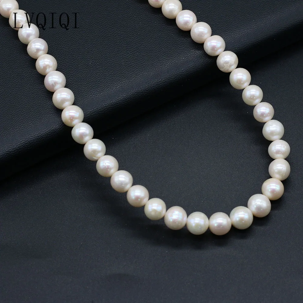 LVQIQI Top Natural Freshwater Pearl White Round Loose Pearls For Jewelry Making DIY Charms Bracelet Necklace Earring Accessories