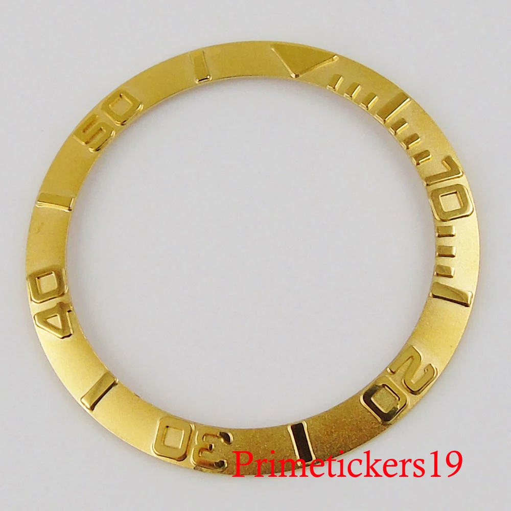 New High Quality 38mm*30.6mm Yellow Gold/Rose Gold Plated Watch Bezel Insert Suitable Fit 40mm Automatic Men Wristwatch Parts