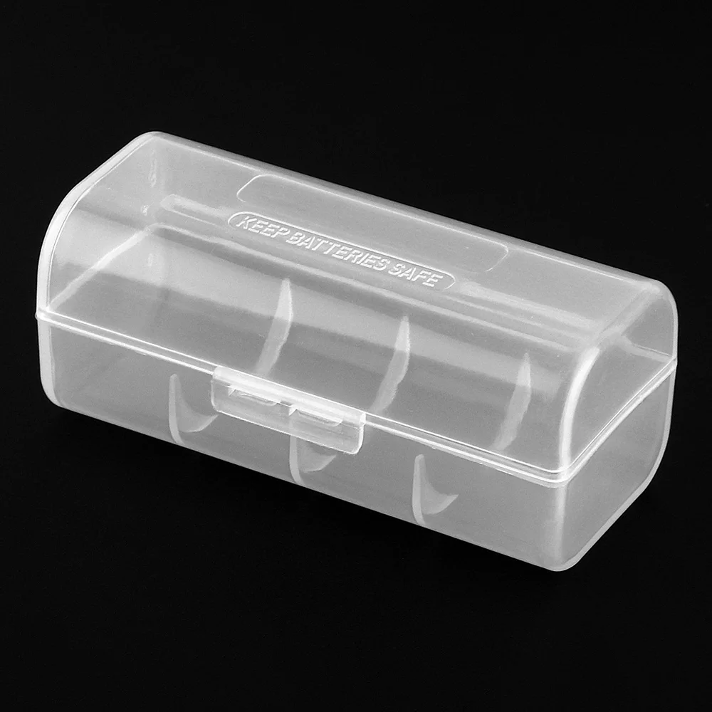 Portable Transparent Hard Plastic Case Holder Battery Storage Box Batteries Storage Case Fit for 2/4 x 26650 Battery