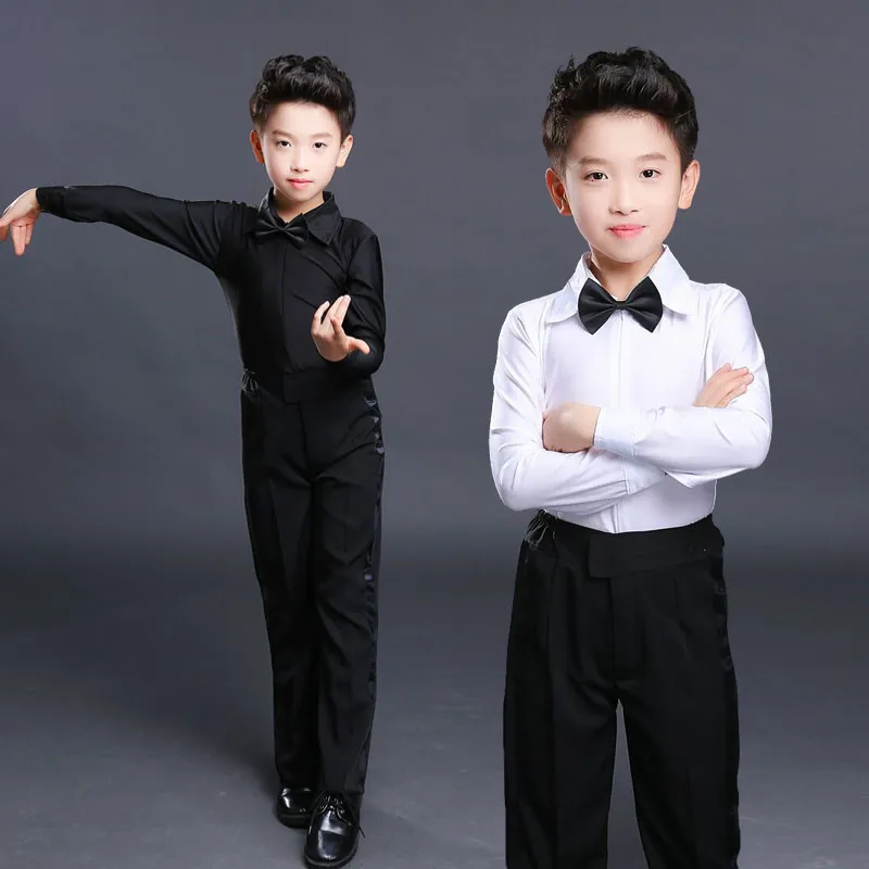 New Boy Latin ballroom Dance Set Costume Children Latin Shirt Suit Rumba Samba Dancewear Latin dance competition clothes