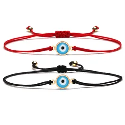 Copper Blue Evil Eye Charm Bracelet Red String Kabbalah Protection Handmade Adjustable Jewelry For Women Men Boys Girls Baby