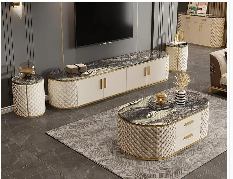 

TV cabinet Marble coffee table TV cabinet