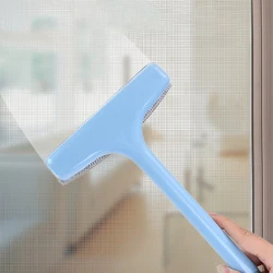 Cepillo de limpieza de ventanas para el hogar, eliminación de polvo para vidrio de ventana de gasa, cepillo de limpieza húmedo y seco, accesorios de cocina