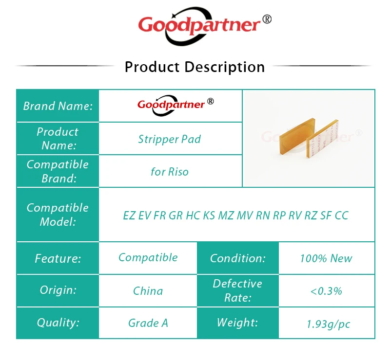 10X 019-11833 030-21340 Stripper Separator Pad for Riso EZ EV FR GR HC MV MZ RP RZ RV RN KS SF EV2 EV3 EV5 EZ2 EZ3 EZ5 RZ2 RZ3