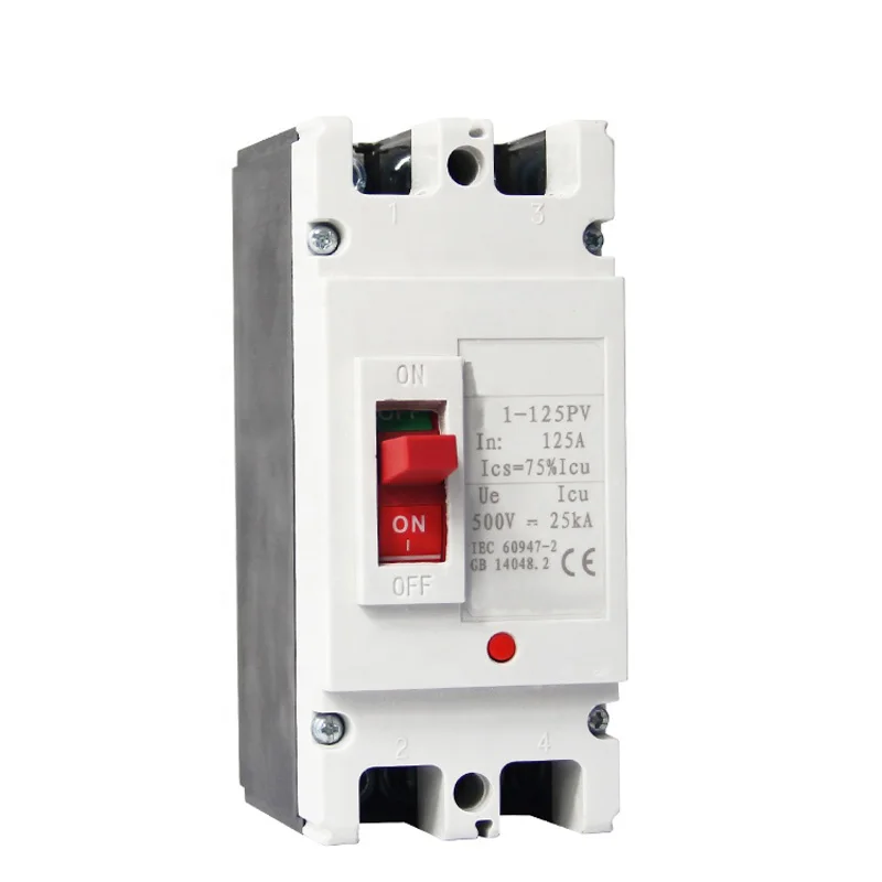 DC Circuit Breaker mccb interruttore 2P interruttore Aria Fotovoltaico DC circuit breaker 100A 125A 160A 200A 250A per il Solare FOTOVOLTAICO