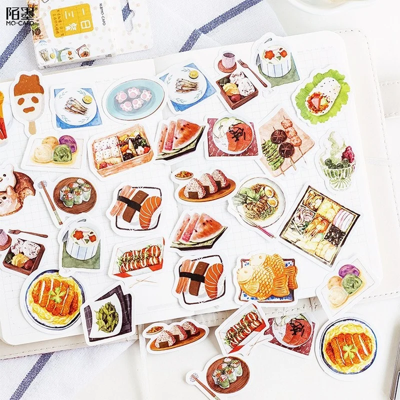 46Pcs/Box Cartoon Scrapbooking Stickers Paper Sticker Flakes Stationary Office Accessories Art Supplies