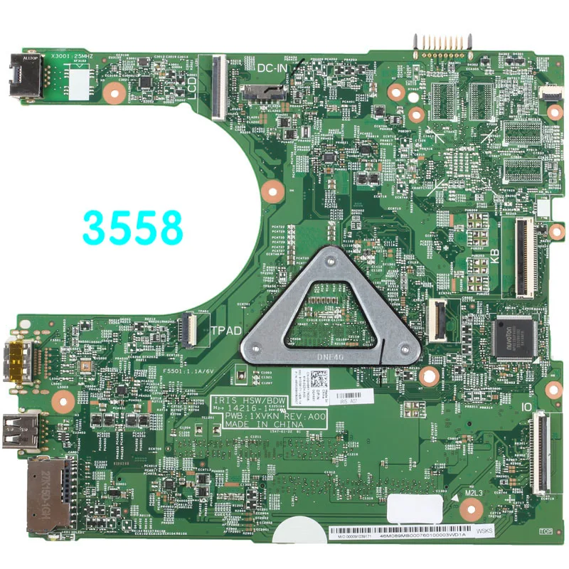 For DELL 3558 Laptop Motherboard  I5-5200U CPU CN-0NPF8M 0NPF8M NPF8M 14216-1 Mainboard 100% tested fully work