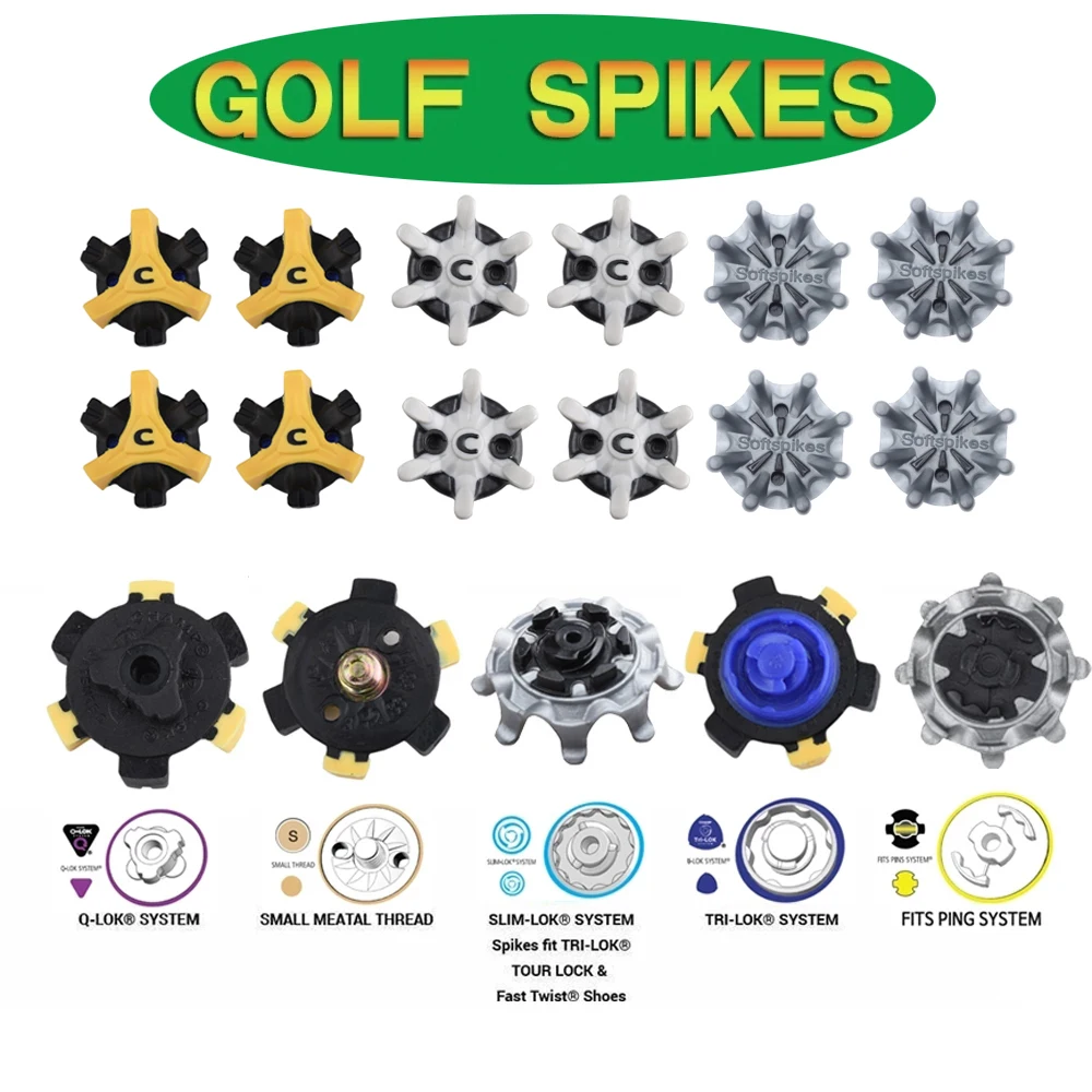 30Pcs Golf Shoe Spikes Removal Tool Black Clamp Cleats Studs Replacement Plastic Comfort Durability with Removal Tool