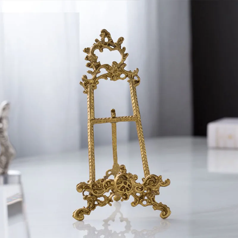 Palace Style Display Stand French Gold Decor Plate Stand Easel Dessert Photo Frame Display Stand Window Decoration Ornaments