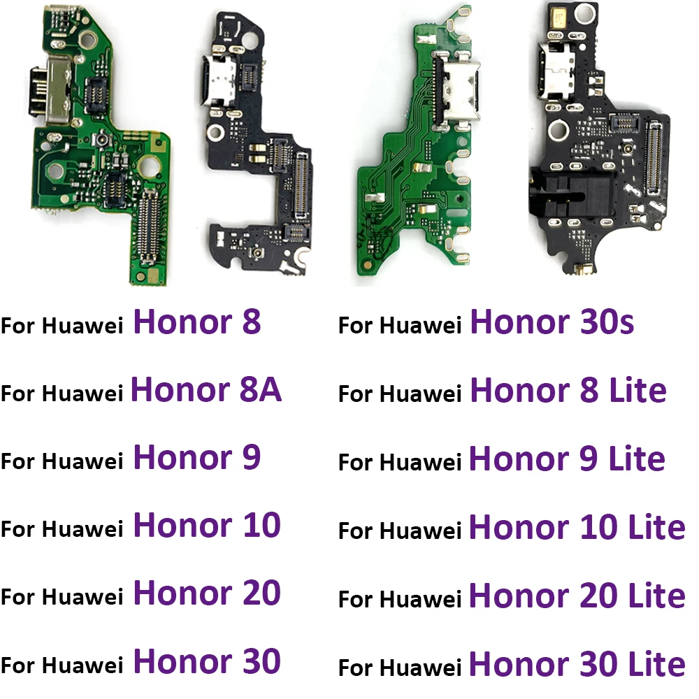 New For Huawei Honor 8X Max 8C 8A 8 9 Lite 10 Lite 20 Lite / 30Lite/ 30S Micro Dock Connector USB Charging Port Flex Cable Board