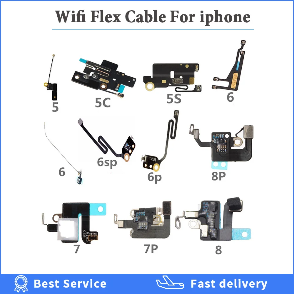 For iPhone X XS  MAX 5 5c 5s 6 6s 7 8 plus Signal Wifi Antenna Ribbon Wire Connector Flex Cable Ribbon Replacement Parts New