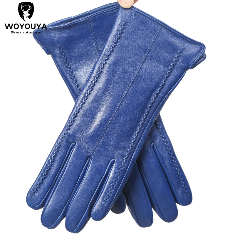 Guantes de cuero para pantalla táctil para mujer, de alta gama, de cuero genuino, para invierno, para mantener el calor, 2226