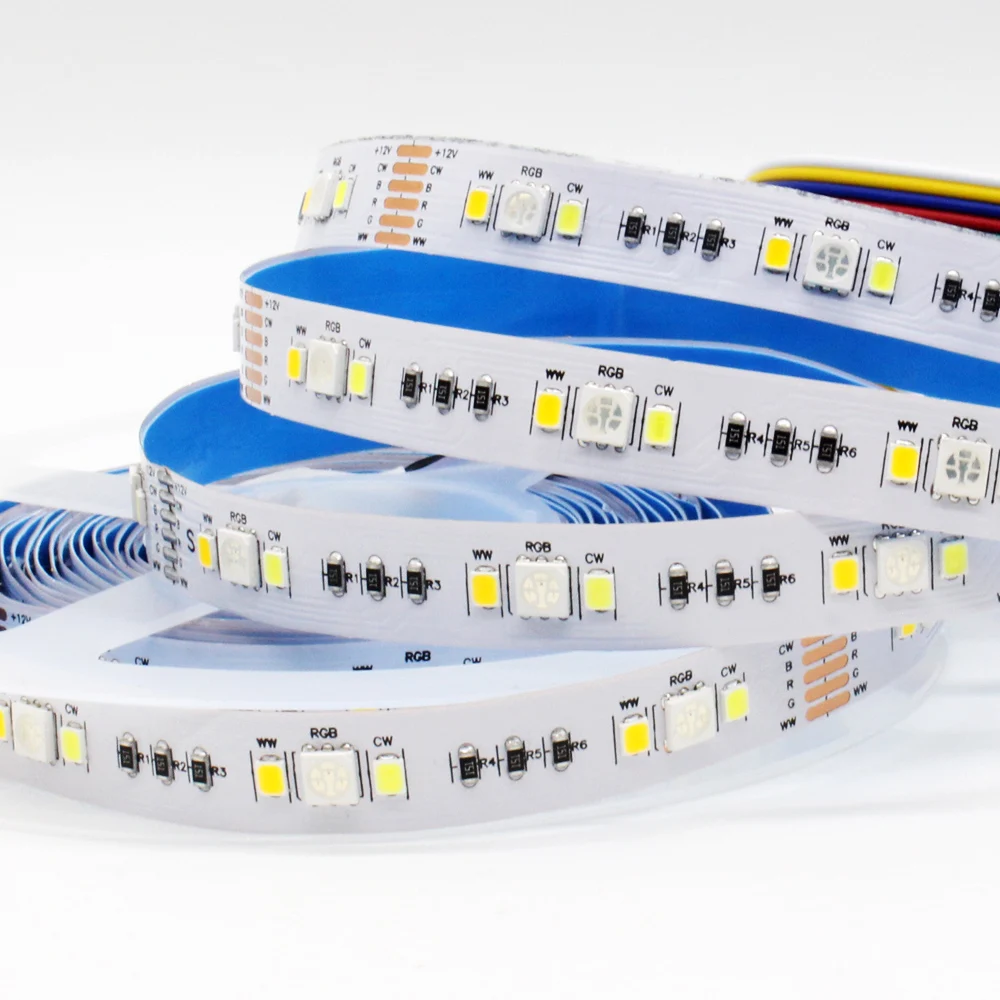 RGBCCT LED Strip 12V 12MM PCB IP20 Waterproof IP65 RGB CCT LED 5M Lighting Living Room Decration SMD 5050 2835 Flexible Tape