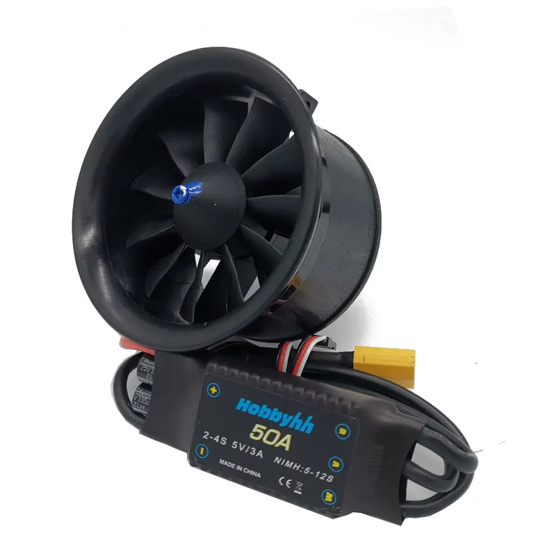 

Hobbyhh 50A ESC 64mm EDF with 11 Blades Ducted fan 4S 3500KV Motor or 3S 3900KV suit for rc jet Airplane EDF Plane