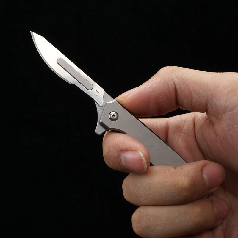 Titanium Folding Knife Portable Pocket Knives EDC Emergency Key Medical Fast Open CS GO Surgical Self-defense Survival Tools