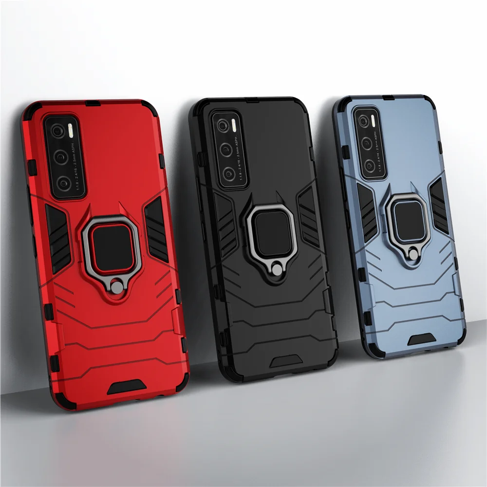 Shockproof Ring Armor Phone Cover, Magnetic Car Case for VIVO V20 SE, VivoY70, Coque Fundas