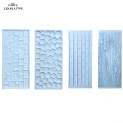 1pc Tree Bark Texture Wood Pattern Stone Mat Fondant Silicone Mould Cake Decoration Sugar Mold Baking Sugarcraft Chocolate Mold