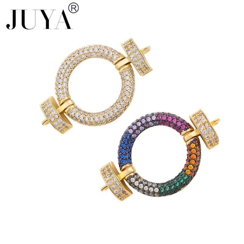 

JUYA 2023 Cubic Zirconia Spiral Fastener Clasps Hooks Connectors For Jewelry Making DIY Handmade Jewelry Findings Accessories