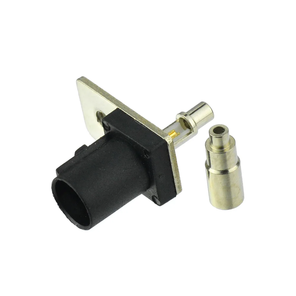 Superbat Fakra A Black/9005 Crimp Male Flange RF Coaxial Connector for Cable 1.13mm,1.37mm