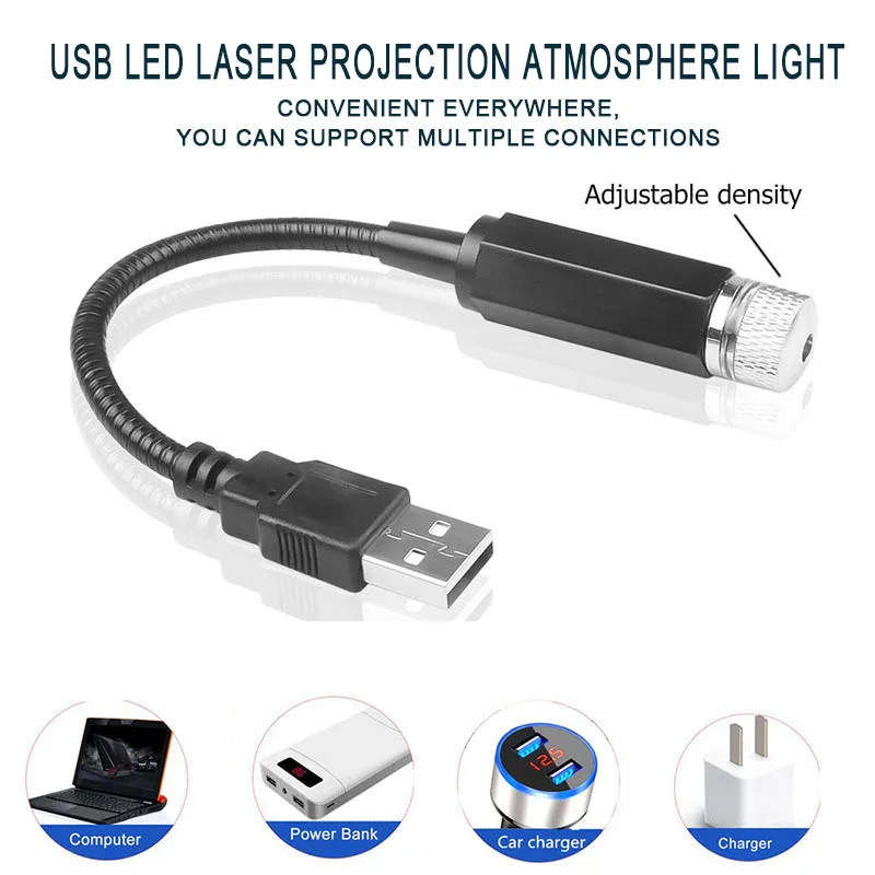 Romantische LED Auto Dach Sterne Nachtlicht Projektor Atmosphäre Galaxy Lampe USB Dekorative Lampe Einstellbare Auto Innen Dekor Licht