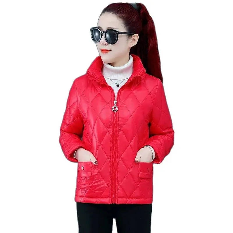 NEW Winter Jacket Women's Cotton Coat Fashion Lightweight  Warm Student Coats Female Red Black Slim Down Padded Outerwear