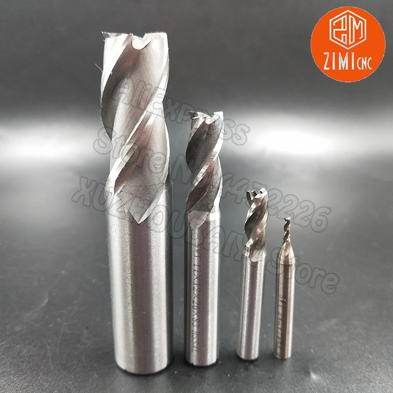 11mm 12mm 13mm 14mm 15mm High Speed Steel Carbide Milling Cutter White Steel End Mill 3F SWT CNC Milling Tool Cutter Milling Set