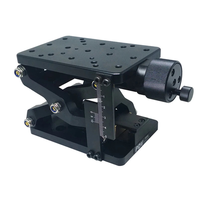 PT-SD408/408S Sollevatore manuale ad alta precisione Asse Z Lab Jack manuale Ascensore Sollevatore scorrevole ottico Piattaforma di sollevamento 60mm Viaggio