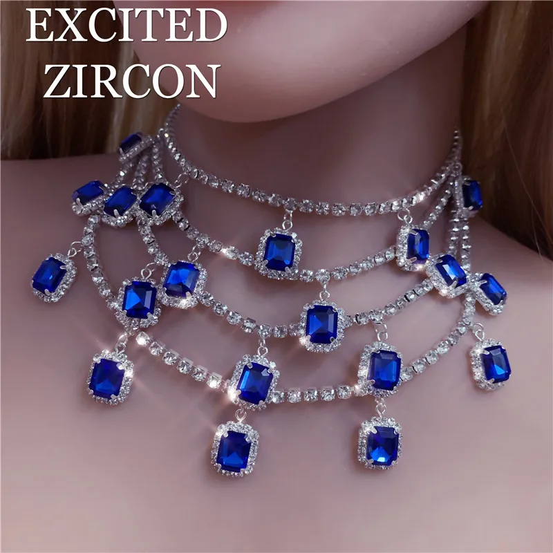 2020 new water drop exquisite romantic necklace neck jewelry women love three-color fashion luxury exquisite necklace party ball